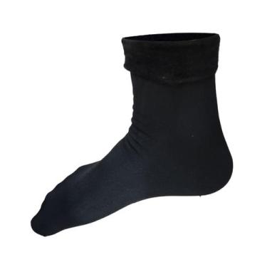 Imagem de kit 6 pares Meias Feminina Grossa Quente com Forrada Proteção Frio Sem