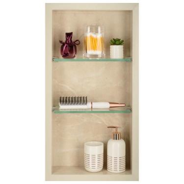 Imagem de Nicho 2 Prateleiras Vidro 61cm - Porcelanato - Incompany Home