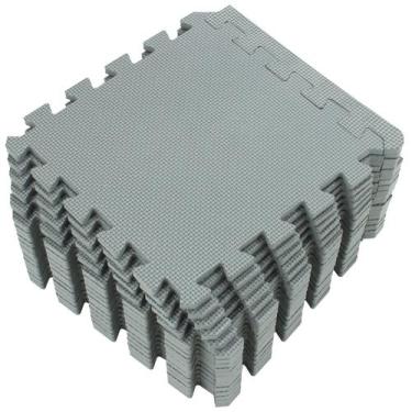 Imagem de Tapete de brincar de espuma para bebês Yostrong 18 azulejos, cinza ent