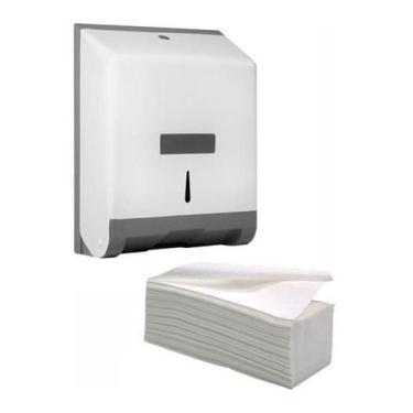 Imagem de Toalheiro Dispenser Clássico + 2000 Papel Toalha Interfolha - JSN