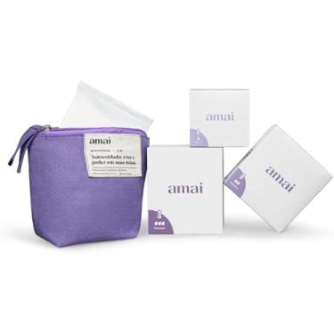 Imagem de Absorventes e Protetor Diário Amai - Kit Starter Pack - Absorvente Regular, Noturno/Intenso e Absorvente Diário Mini, 100% Algodão, Hipoalergênico, Ultra confortável, Zero Plástico comum