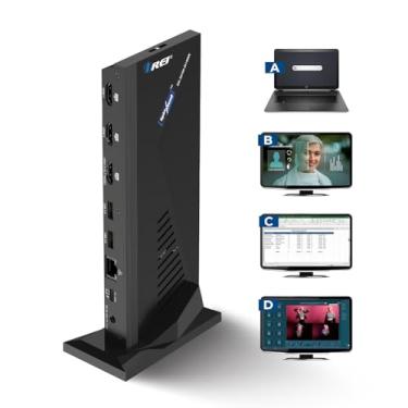 Imagem de OREI Estação de ancoragem SplitExtend 14 em 1 DisplayLink - Multi Monitor 3X 4K @60hz - 6X USB/C, Ethernet, SD/TF, 100W PD, áudio/microfone, compatível com MacOS/Windows SST/MST com driver
