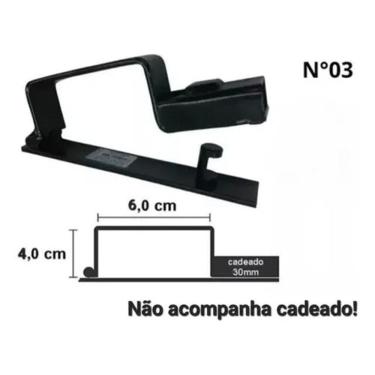 Imagem de 2X Trava Porta Cadeado Para Portao 35 X 50 Tecnotrava Cor Pr