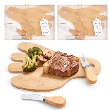 Imagem de Orlabno 2 conjuntos de lembrancinhas de chá de bebê Prêmios de jogo de noiva para vencedores presentes de convidados de casamento pegada tábua de queijo de bambu conjunto de charcutaria com facas e