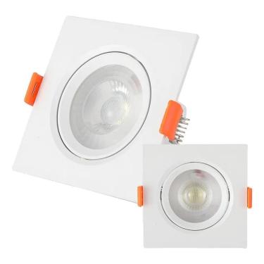 Imagem de 2X Kit C/10 Spot Quadrado Led 5W - 6.500K Embutir Direcionáv