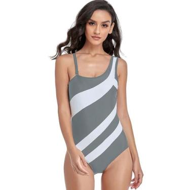 Imagem de Moda feminina listrada biquíni minimalista sexy colete feminino macacã