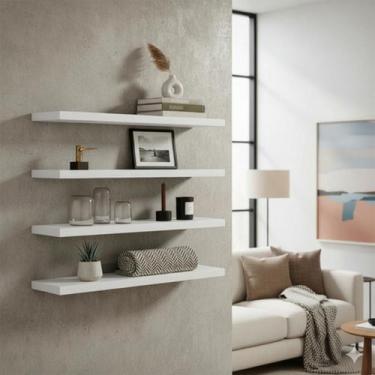 Imagem de Kit 4 Prateleiras 59,5 cm Mdp Nicho Sala Quarto Cozinha - Digo.Casa