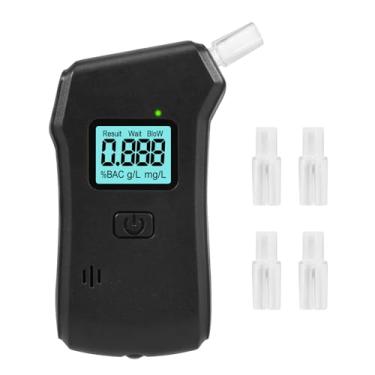 Imagem de Bafômetro, precisão de nível profissional, testador portátil de álcool para respiração, testador de álcool com visor digital LCD e 5 bocais para uso pessoal (com lanterna LED)