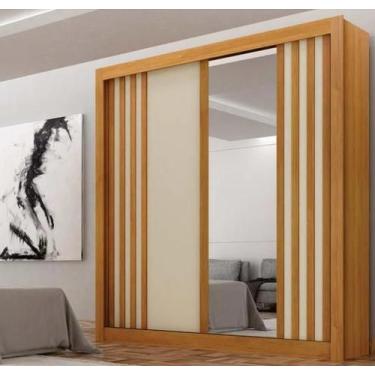 Imagem de Guarda Roupa Milano 2 Pts Com Espelho Cinamomo/Off - Leifer - Leifer M