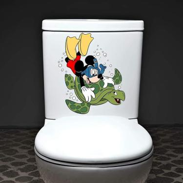 Imagem de Adesivo Para Vaso Sanitário Mickey Fundo Do Mar
