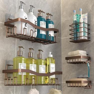 Imagem de Organizadores de banho adesivos Shower Caddy Youvip, pacote com 5 unid