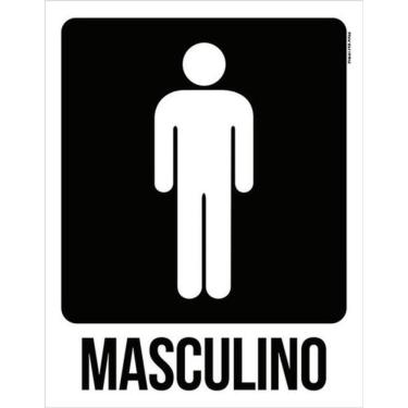 Imagem de Kit 5 Placas Masculino Banheiro 36X46
