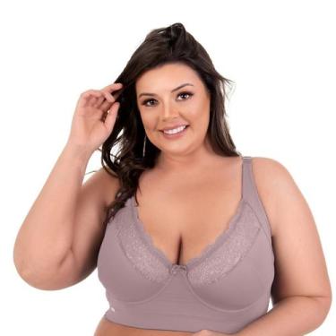 Imagem de Sutiã Plus Size Renda Lateral Larga Sem Bojo E Com Aro Vislumbre até 6