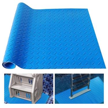 Imagem de Tapete de escada de piscina Hlimior 91x122 cm azul antiderrapante