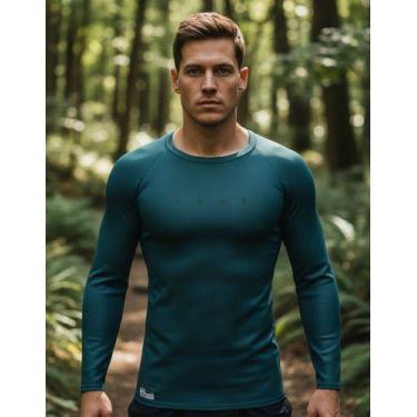 Imagem de Camiseta Manga Longa Térmica, Dry Fit Poliamida, Uv - FYNE fIT, Verde,