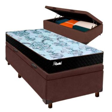 Imagem de Cama + Bau Blindado E Colchão Molas Ensacadas Solteiro - Life Gold Paropas