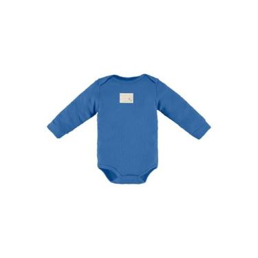 Imagem de Body Manga Longa em Ribana para Bebê Unissex Nature Up Baby, Azul, M