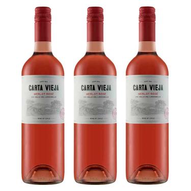 Imagem de Kit 03 Unidades Vinho Carta Vieja Merlot Rosé 750ml