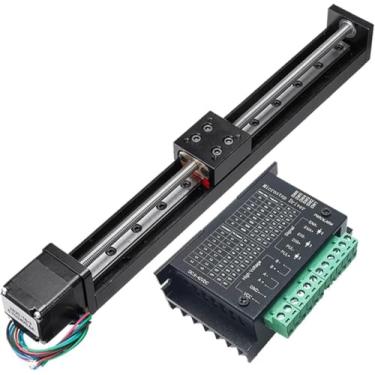 Imagem de Trilho De Guia Trilho De Mesa Deslizante Cnc Tipo T Trilho De Guia De Transporte De Estágio Linear Kit De Acionamento Do Motor De Passo Mini Mesa Deslizante Eixo Xyz, 12mm Pitch, 200mm and Drive