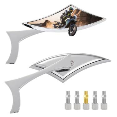 Imagem de Espelhos retrovisores universais de motocicleta Sportster espelhos laterais para Harley Street Bike Scooter Chopper Cruiser Sportster Dyna Softail Dirt Bike