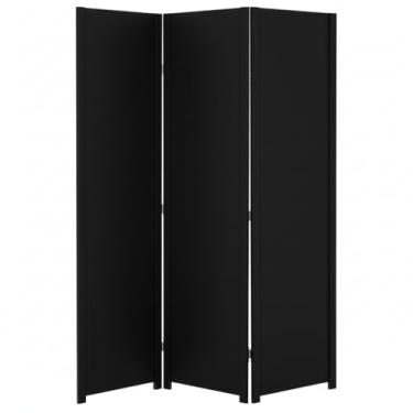 Imagem de Biombo Liso Sanfonado Com Dobradiça Fechado Pintado Divisor De Ambiente Preto ou Branco Jt Home (PRETO, 3 FOLHAS DE BIOMBO)