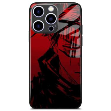 Imagem de Akatxezy Capa de telefone exclusiva anime mangá à prova de choque para iPhone 17, arte criativa vidro brilhante macio com capa de silicone durável