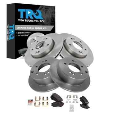 Imagem de TRQ Kit de freio e rotor de cerâmica compatível com Kia Soul 2010-2011