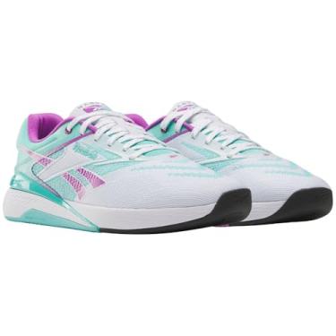 Imagem de Reebok Tênis masculino de cano baixo, Ftw White Ai Aqua Purple Rave, 12 Women/10.5 Men