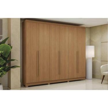 Imagem de Guarda Roupa Casal 6 Portas e 3 Gavetas c/ Pés CB03T580 Canela - Kappe