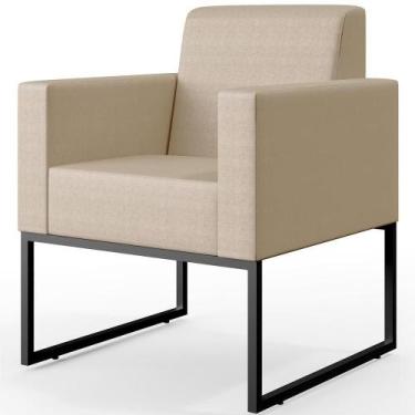 Imagem de Poltrona Base Fixa De Metal Facto Pérola Metalizado - LYAM DECOR