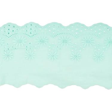 Imagem de Acabamento de renda com ilhós, 4 metros de algodão, bordado floral, tecido de ilhó de algodão oco para costurar vestidos, artesanato, fantasias, sofás, cortinas, roupas de bonecas/animais de estimação