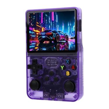 Imagem de Zhjvihx Player de Jogo Portátil, Console de Jogo Portátil retrô, Joysticks 3D Duplos, Tela de 3,5 Polegadas 640x480 Suporta Mais de 10 Emuladores, Bateria de 3000mAh 128G, Design (Violeta)