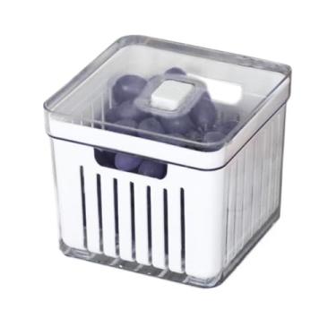 Imagem de Organizador Geladeira, Kit 4 Organizador de Geladeira 2,8 Litros Cesto Com Tampa Multiuso Alimentos Verduras TranslúCido(1 Organizador)