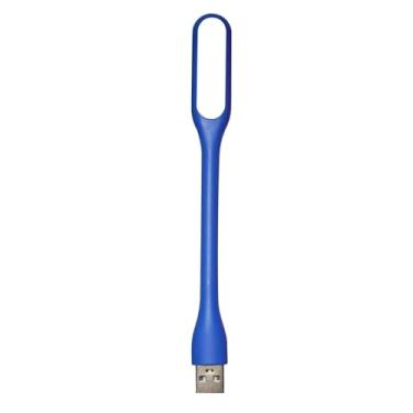 Imagem de Mini Lâmpada USB Flexível com LED – Luz Ajustável para Notebook, Teclado e Leitura, Portátil e Leve (Azul)