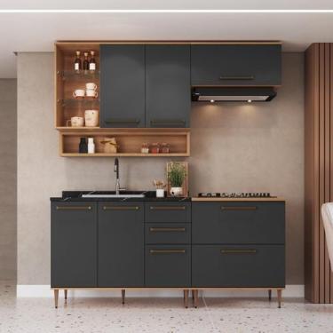 Imagem de Cozinha Modulada 5 Peças com Nicho Decorativo Balcão para Cooktop Isab