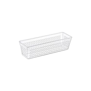 Imagem de Cesto Organizador Mood 23,5x6,2x7,5 cm Acrílico Transparente Multiuso – Ideal para Geladeira, Armário e Banheiro