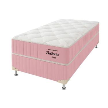 Imagem de Cama Box Solteirão Bonno Valência Molas Ensacadas 108X198X71, ROSA/BRA
