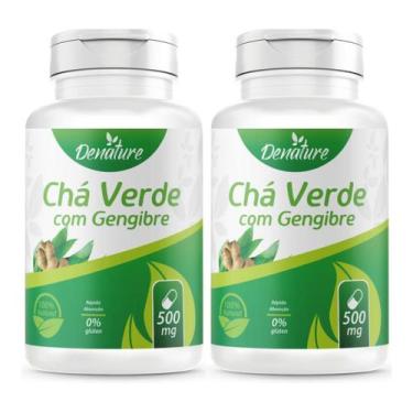 Imagem de Chá Verde Com Gengibre 500mg Termogênico 200 Cápsulas kit 2 frascos x 