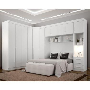 Imagem de Quarto De Casal Modulado 11 Portas Orion Ambiente Branco - Leifer Móveis
