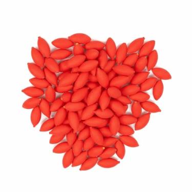 Imagem de Chiffonade Pacote com 100 boias de pesca de espuma, boias flutuantes ovais de 10 x 5 mm para acessórios de isca (vermelho)