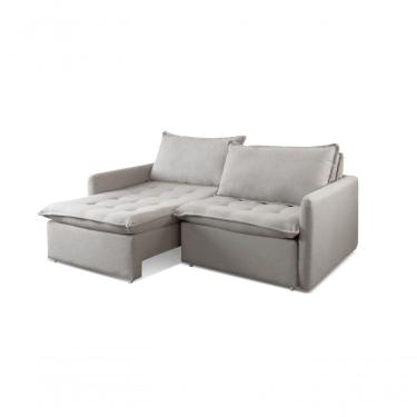 Imagem de Sofá Retrátil Cama Califórnia Para Sala Cor:linho Cinza Claro 101