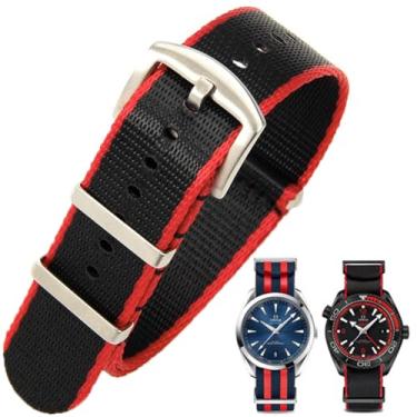 Imagem de Aoeiwv Pulseira de relógio de nylon balístico militar de 20 mm, 22 mm, com fivela pesada, macia, durável, impermeável, pulseira de reposição de nylon premium para homens e mulheres