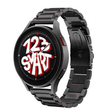 Imagem de Pulseira de Aço Inoxidável marca 123Smart compatível com Galaxy Watch 4 Watch 5 Watch 6 Watch 7 40mm 42mm 43mm 44mm 45mm 46mm 47mm R900 R910 R920 R905 R915 R925 R860 R870 R880 R890 SM-SM-L300 L310 l315 L305 - Preto