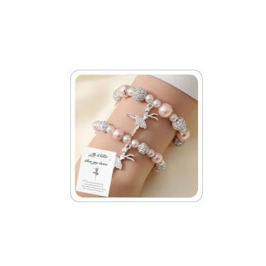 Imagem de Pulseiras de bailarina para mulheres, pulseira de dança de bailarina, pulseira elástica com contas, presentes de recital de dança, balé, dança, baile, guardião, acessórios de joias, 7.5, Liga de aço