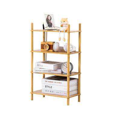 Imagem de WooFawn Rack de bambu | expansível sem ferramentas (2 a 6 camadas) | Organizador de especiarias de cozinha e armazenamento de lanches/copos de sala de descanso de escritório (bambu natural