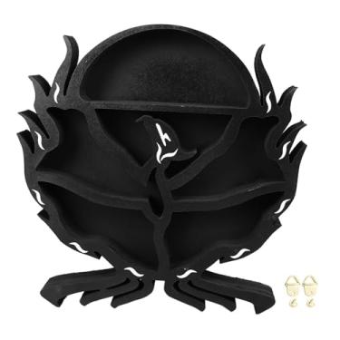 Imagem de Prateleira de exibição de rocha de madeira decorativa montada na parede rack de armazenamento de pedra flutuante para cristais minerais plantas decoração de casa 30x30x4cm