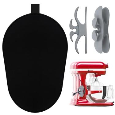 Imagem de Tapete deslizante para Kitchenaid Stand Mixer Slider Mat com organizadores de cabos dobráveis para aparelhos KitchenAid 6-8 Qt (tapete deslizante + cinza, 6-8 Quart)