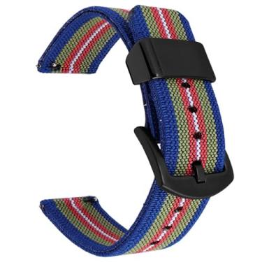Imagem de Aoeiwv Pulseira de relógio de nylon de tecido elástico de 18 mm, 20 mm, 22 mm, 24 mm, à prova d'água, de liberação rápida, pulseira de reposição para homens e mulheres