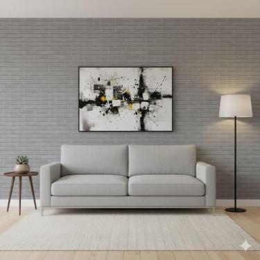 Imagem de Papel de Parede PREMIUM Tijolinho Cinza 5 metros = 1 Rolo de 5m X 45cm Autoadesivo Cozinha, Sala, Quarto