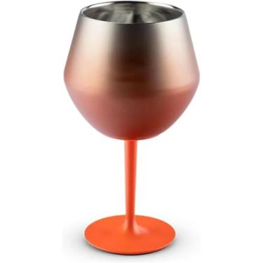 Imagem de Taça Térmica A Vácuo 410Ml 2-Em-1 Inox Haste Rosqueável Removível Copo E Taça Parede Dupla Isolante Antiderrapante Ideal Para Gin Vinho Drinks Viagem E Churrasco (DOURADO)